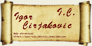 Igor Ćirjaković vizit kartica